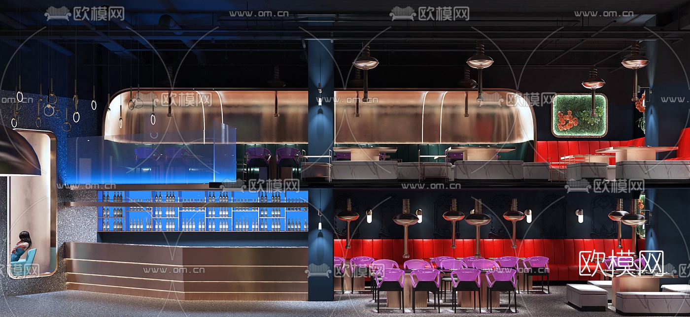 后现代火锅店3d模型