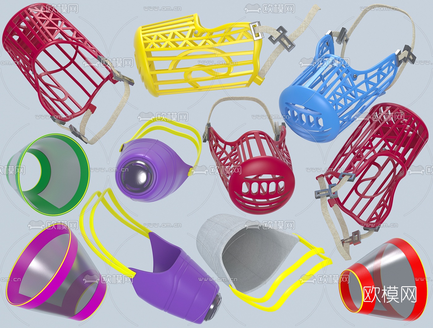 现代宠物口罩3d模型下载（渲染图2）