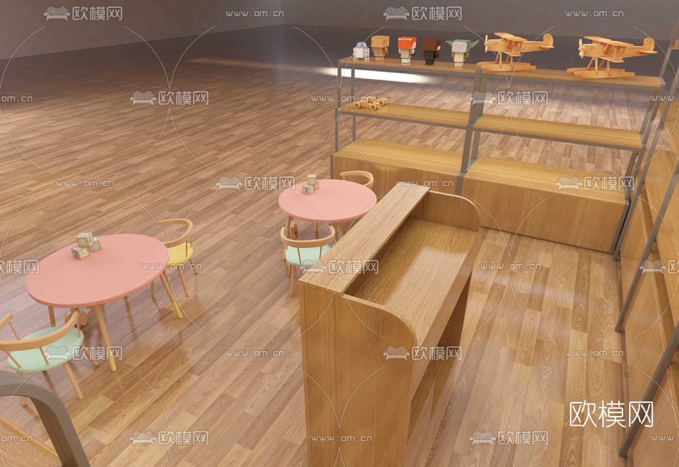 现代展示柜货架免费3d模型