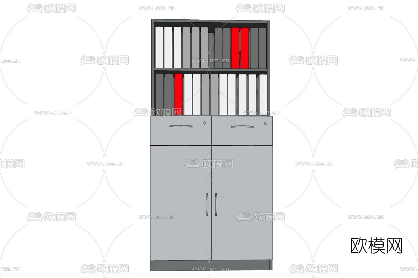 现代文件柜免费su模型下载