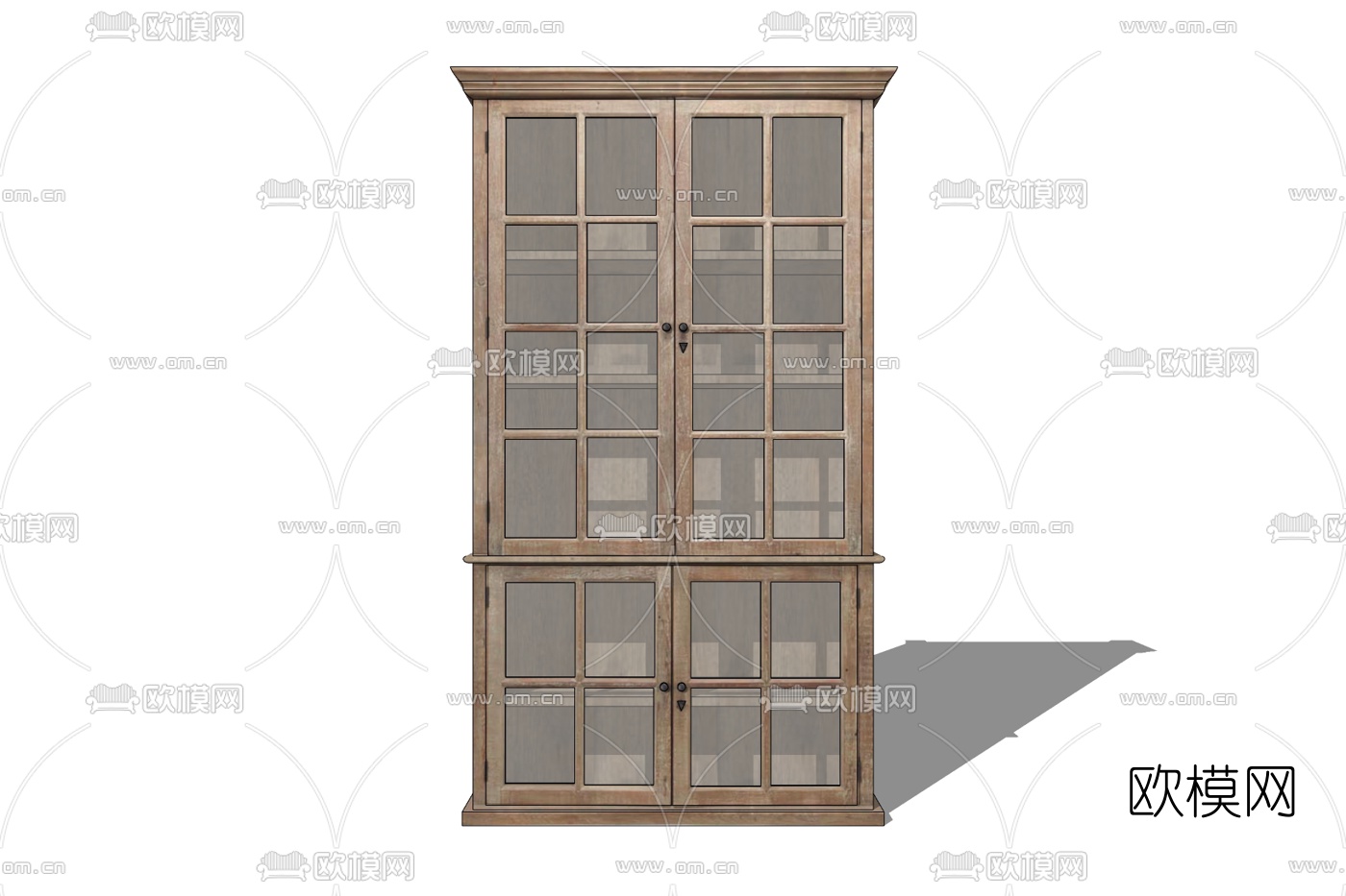 现代轻奢玻璃衣柜免费su模型下载