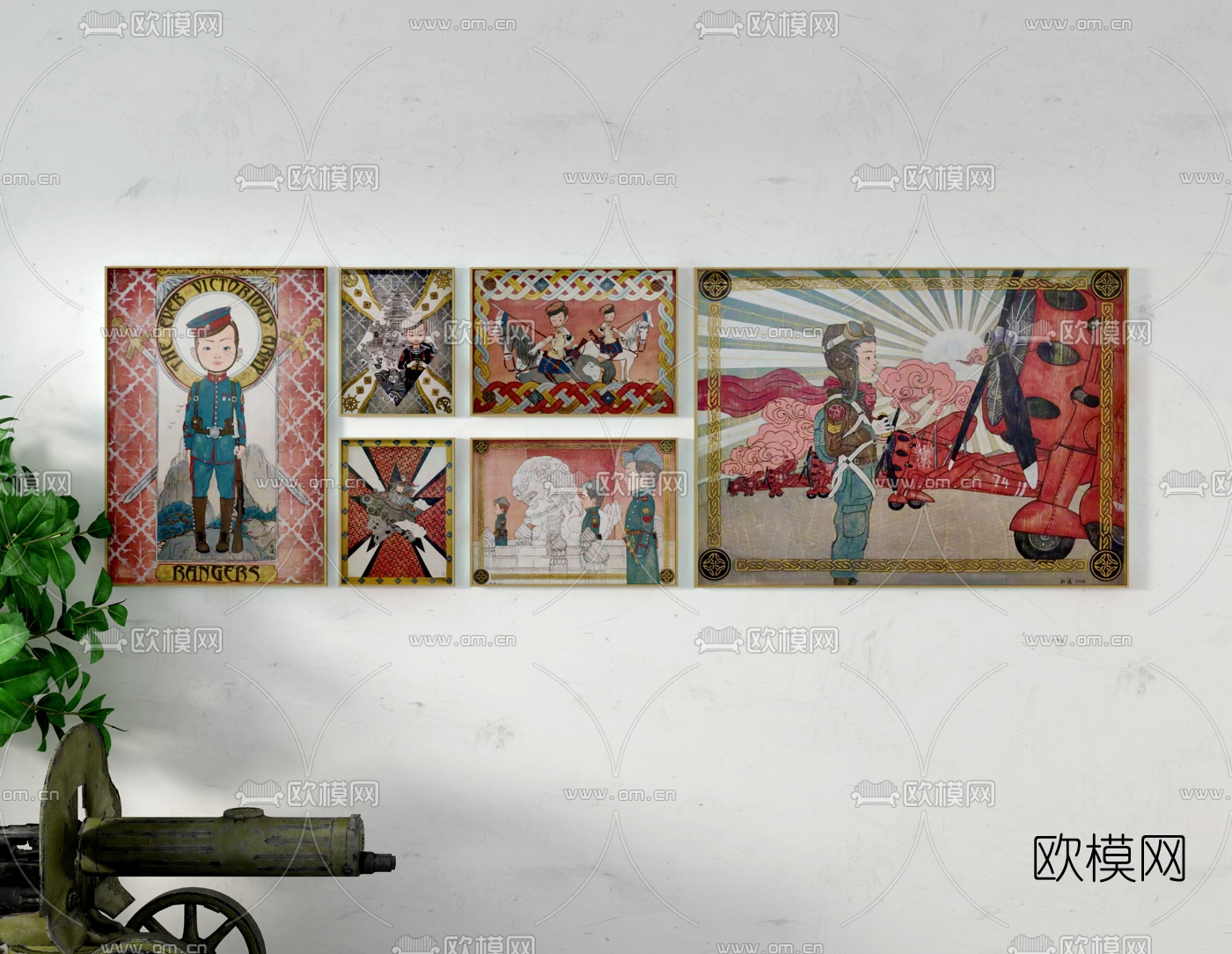 北欧士兵装饰画免费3d模型
