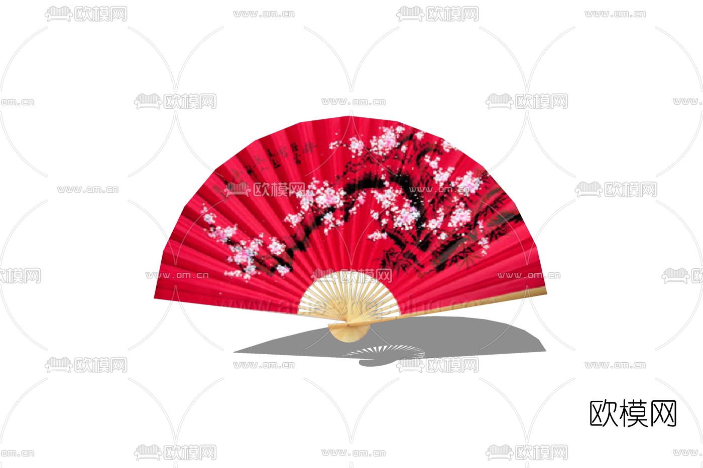 中式折扇挂件免费su模型下载