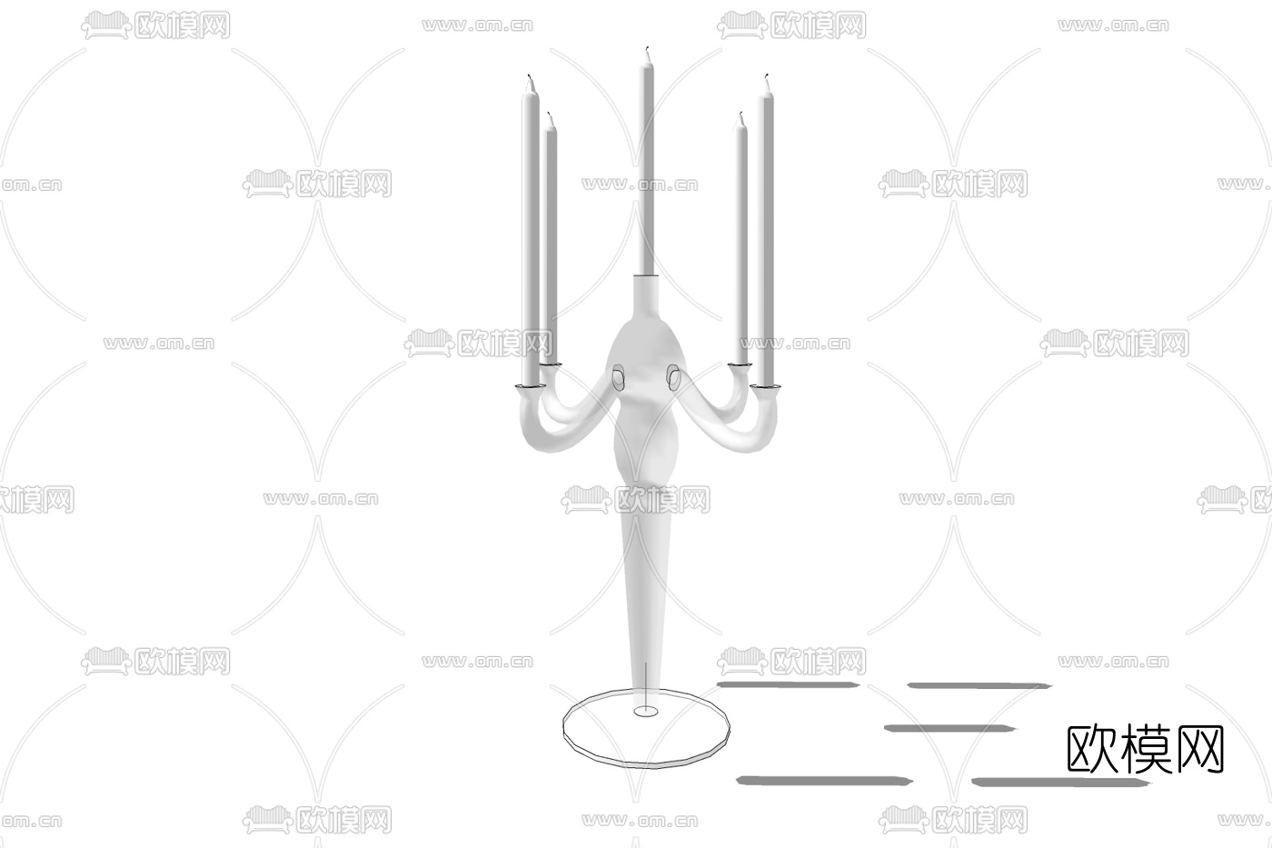 简欧蜡烛台灯免费su模型下载