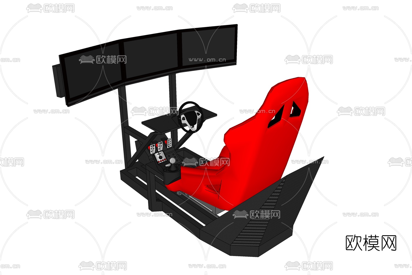 现代模拟赛车游乐设备免费su模型下载