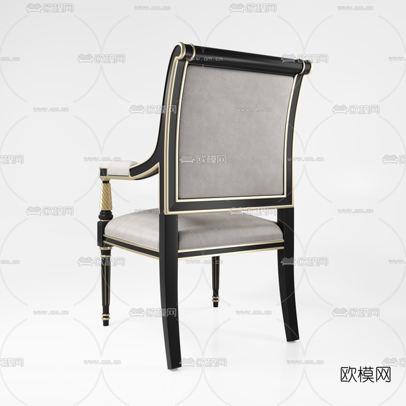 新古典布艺单椅3d模型下载(渲染图6)