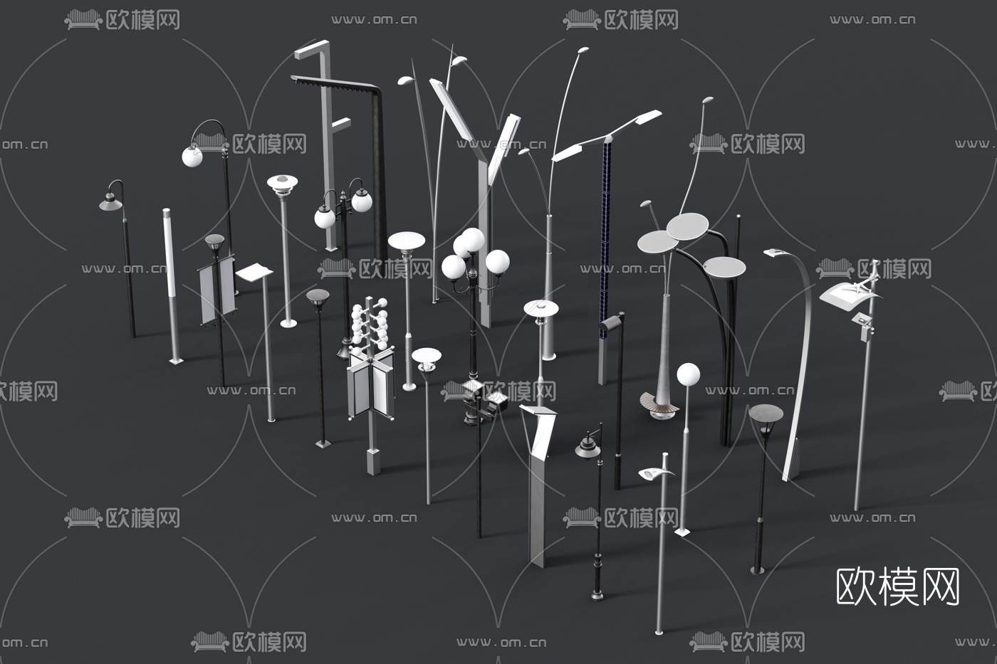 现代户外灯路灯3d模型