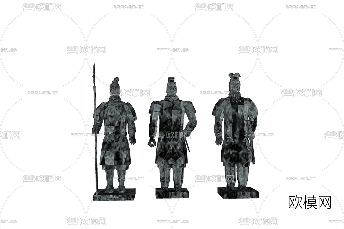 中式古代士兵免费su模型下载