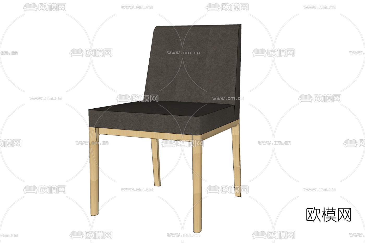 现代实木单椅免费su模型下载
