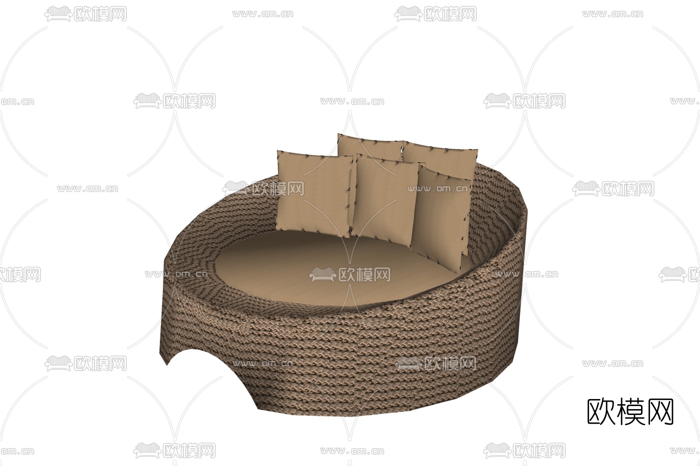 现代双人沙发免费su模型下载