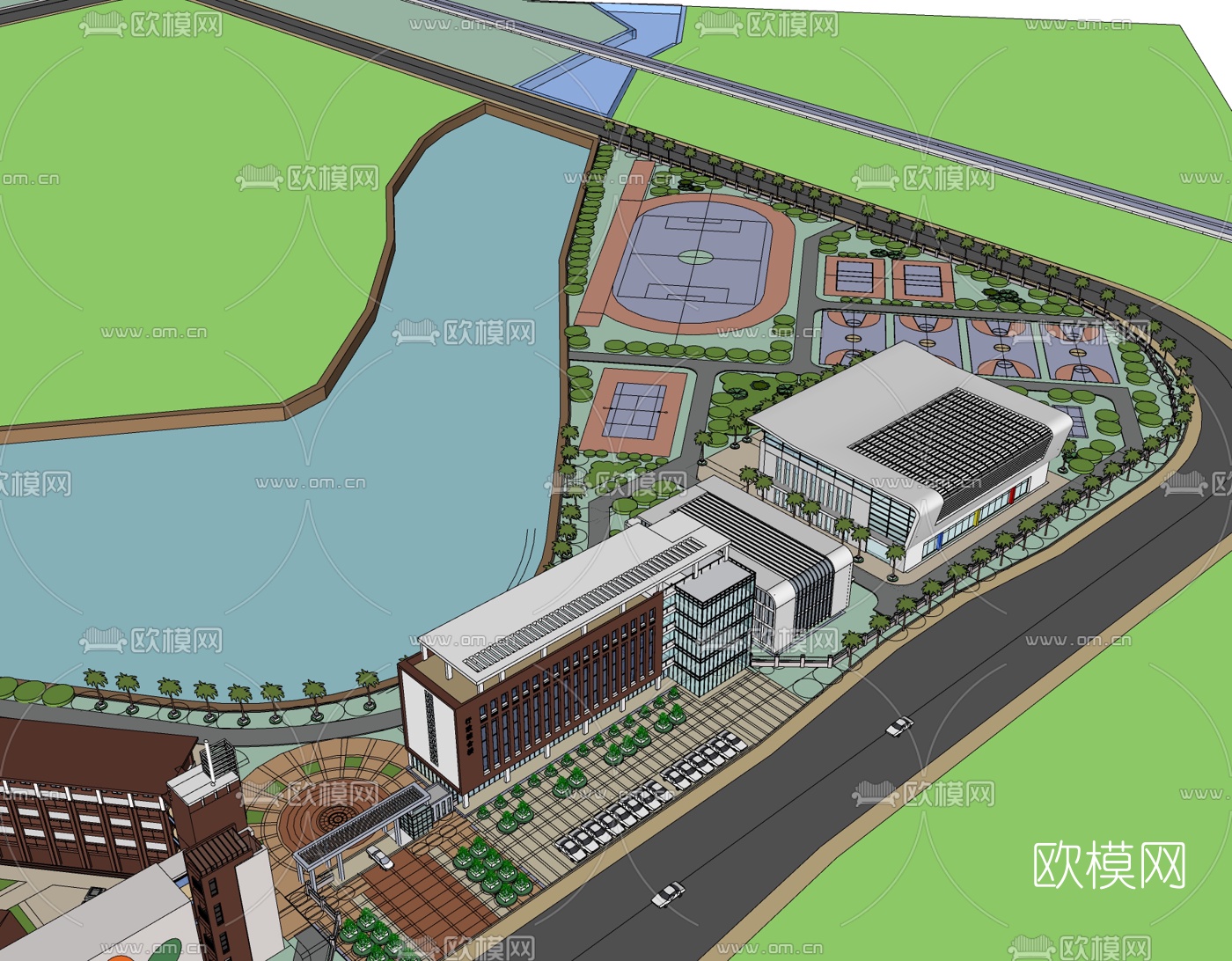 现代学校规划免费su模型