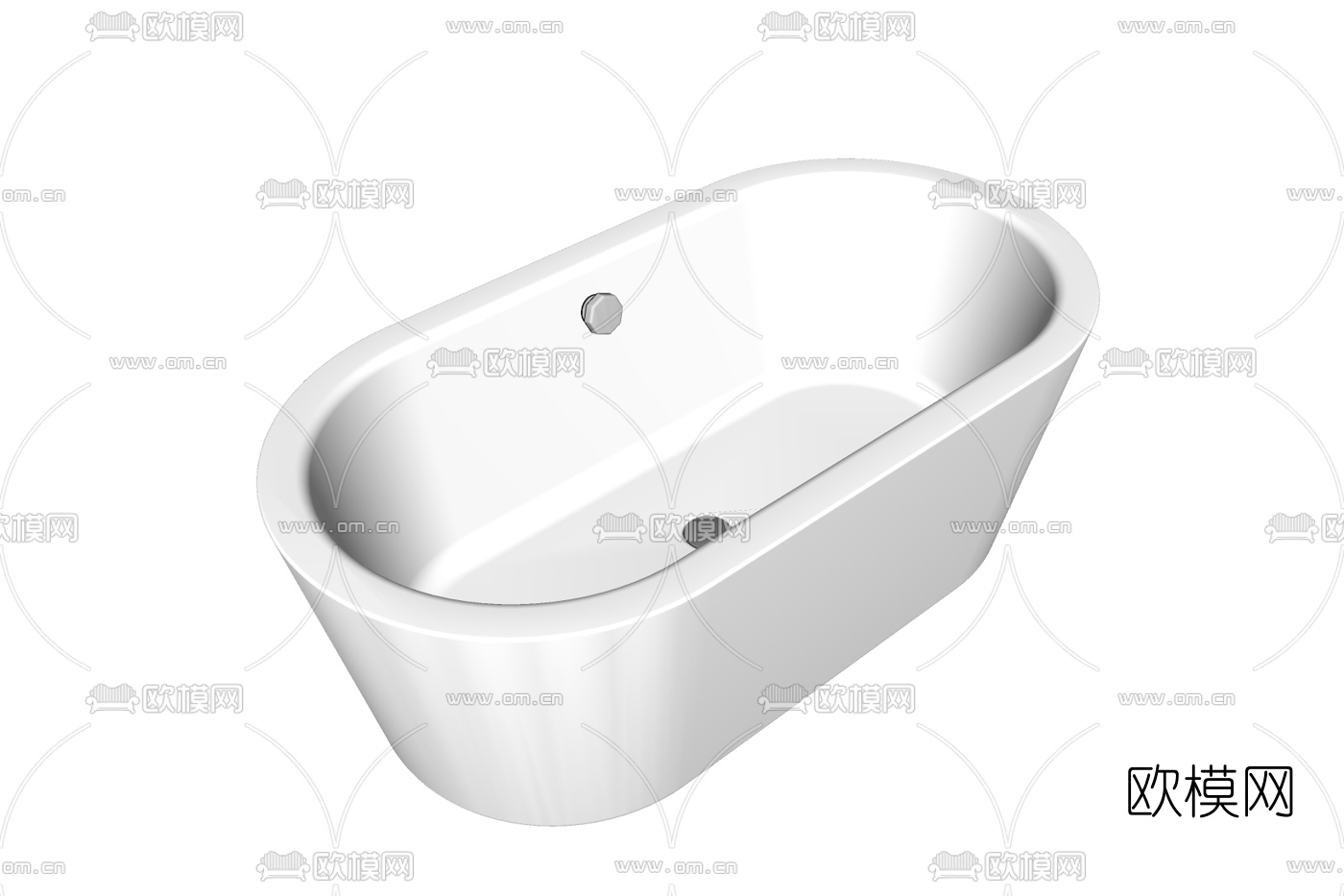 现代浴缸免费su模型下载