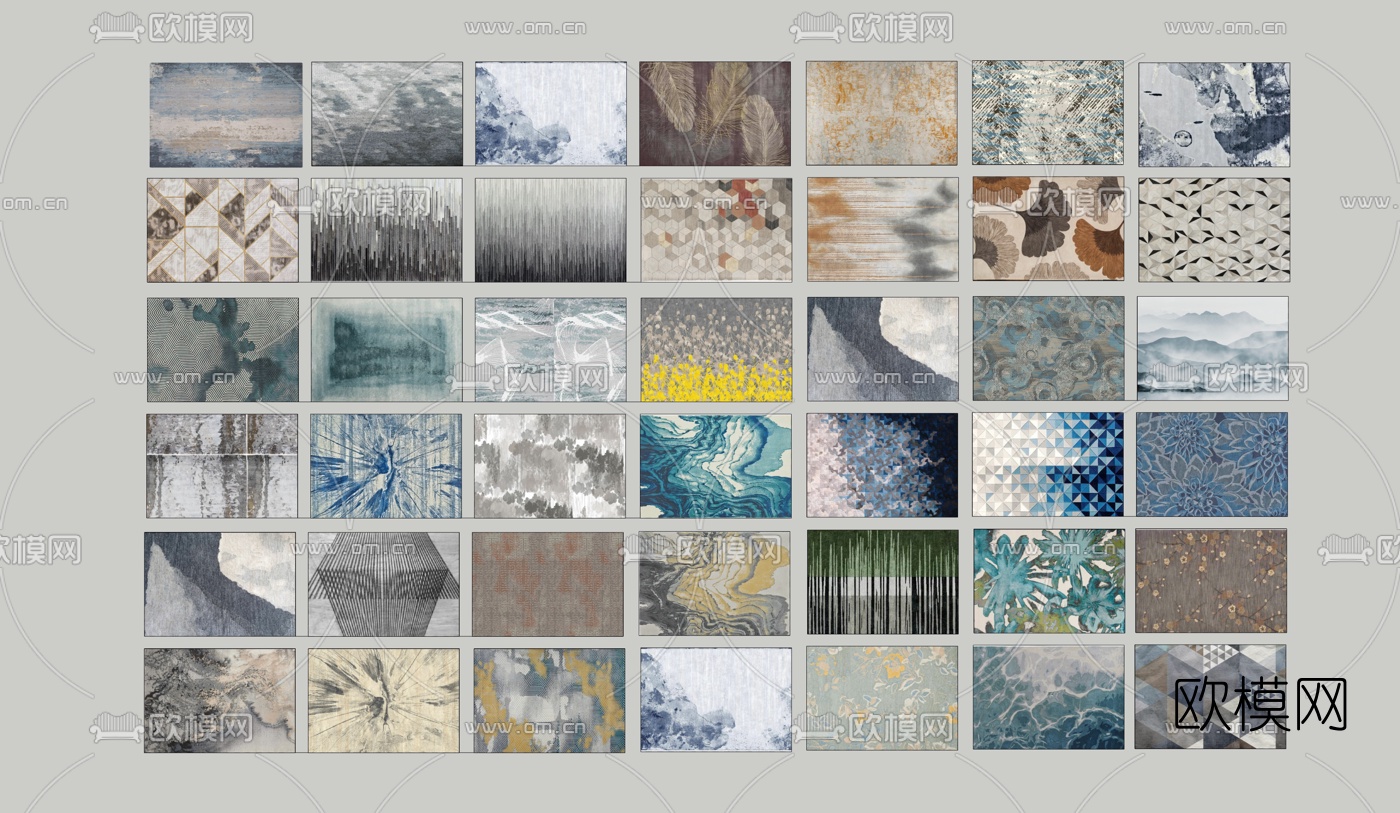 现代布艺地毯su模型下载