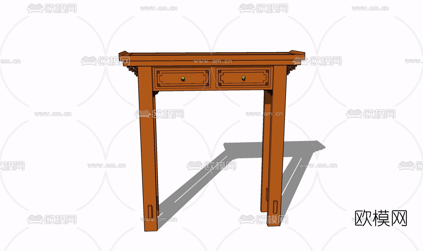 新中式实木端景台免费su模型下载