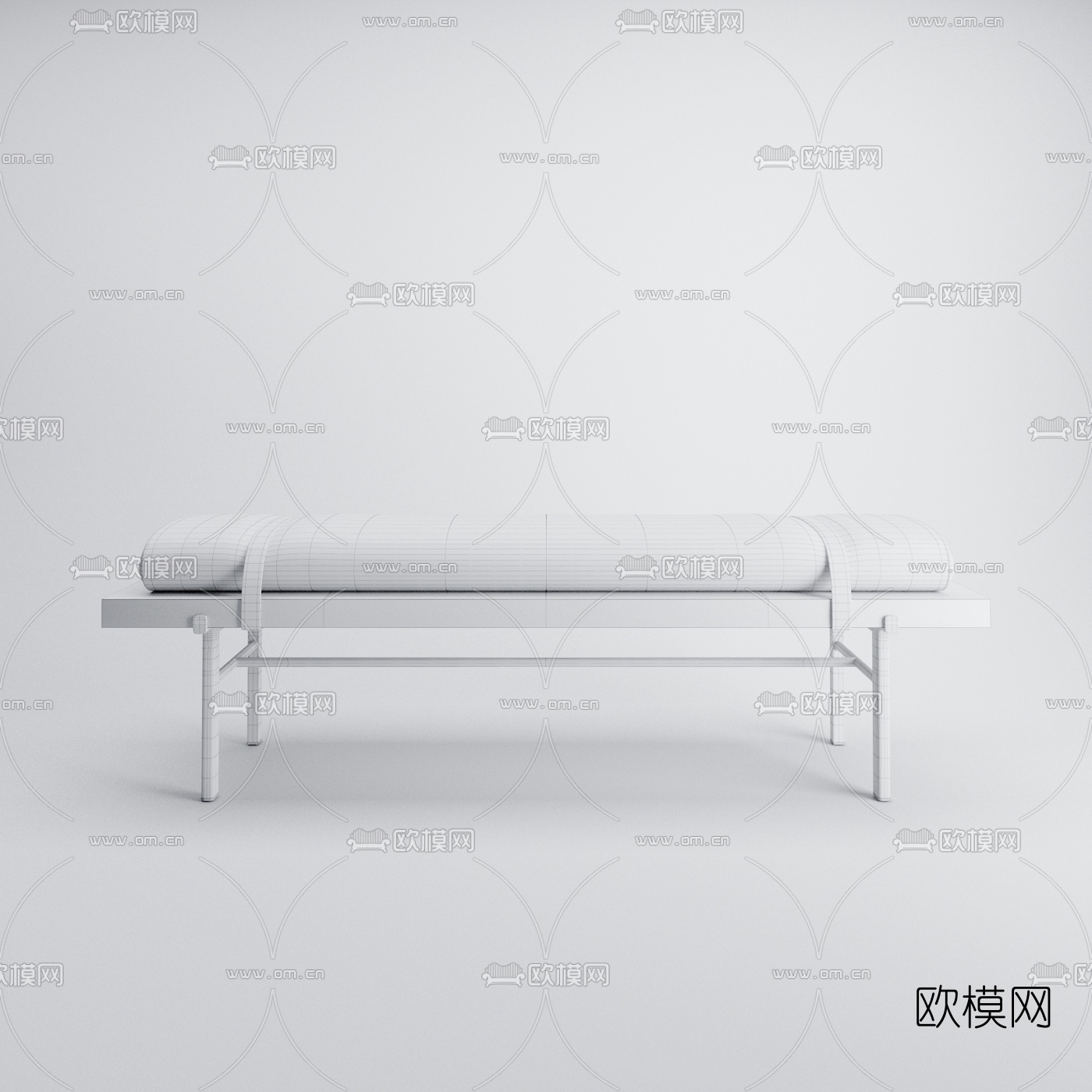 现代布艺床尾凳3d模型下载（渲染图6）