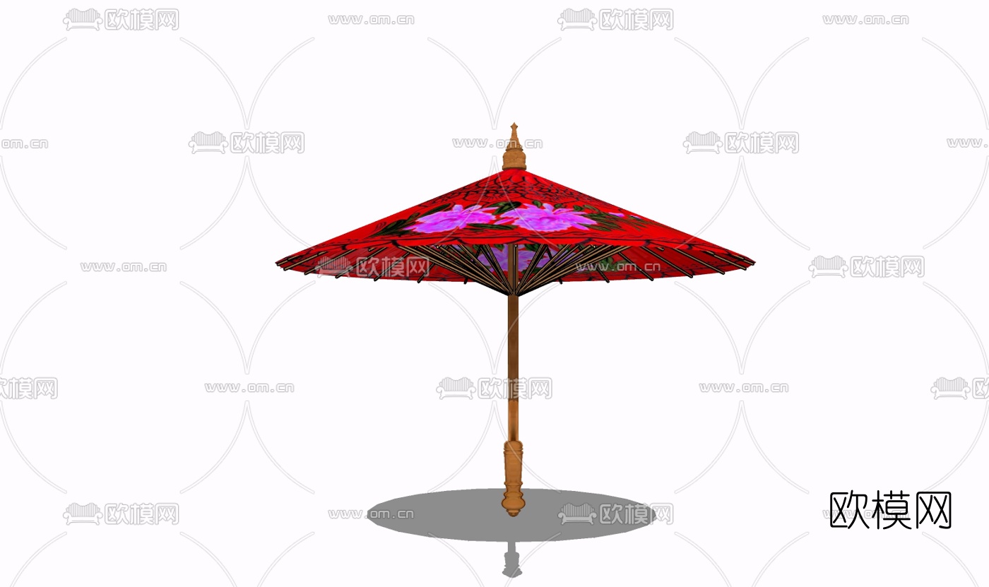 中式竹编雨伞免费su模型下载