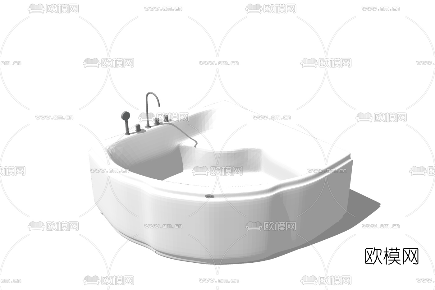 现代浴缸免费su模型下载