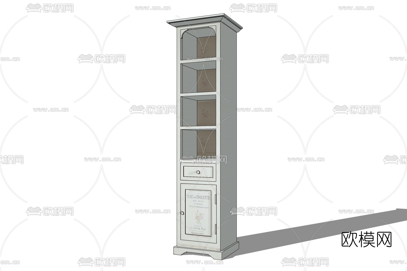 欧式实木装饰柜免费su模型下载