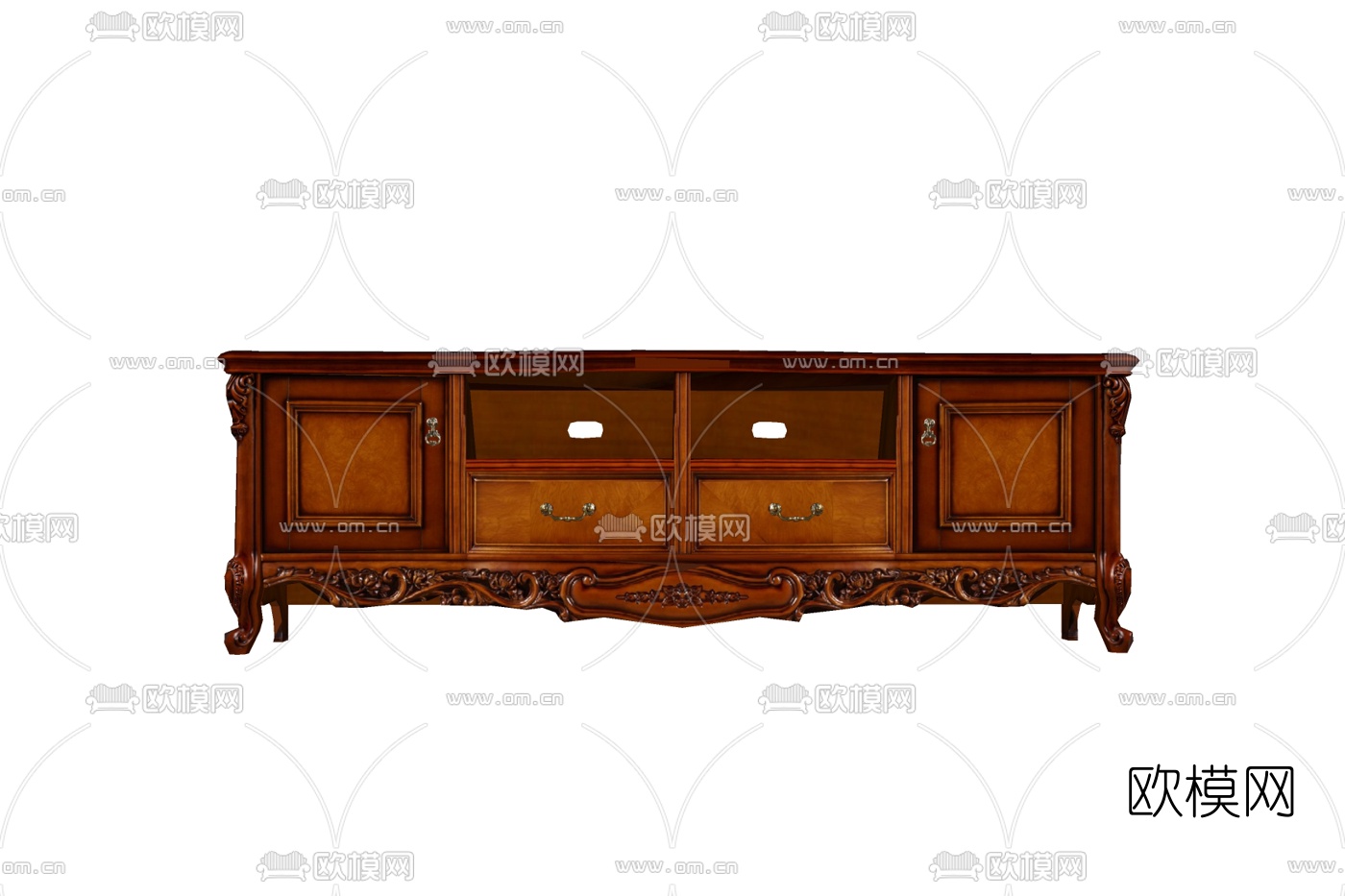 欧式实木电视柜免费su模型下载