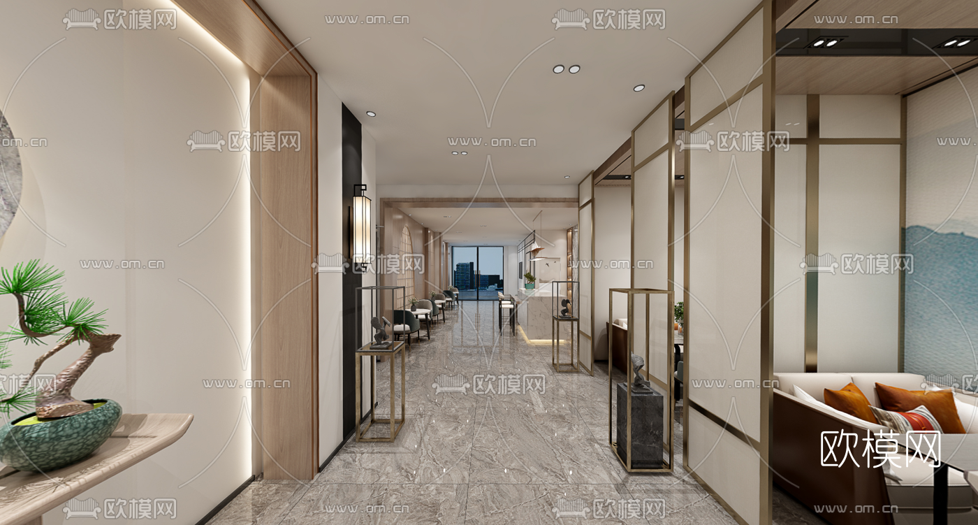 新中式足浴店vr全景3d模型
