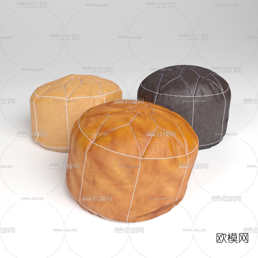 现代简约沙发凳3d模型