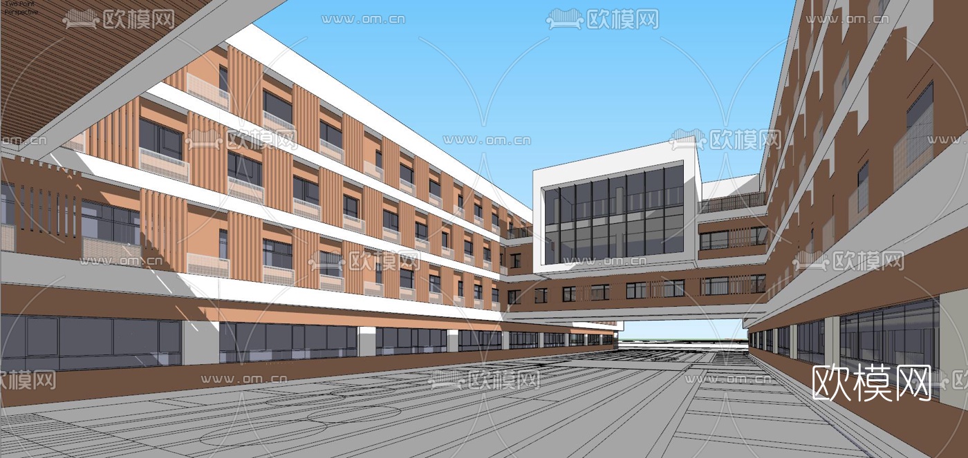 现代学校规划su模型下载（渲染图6）