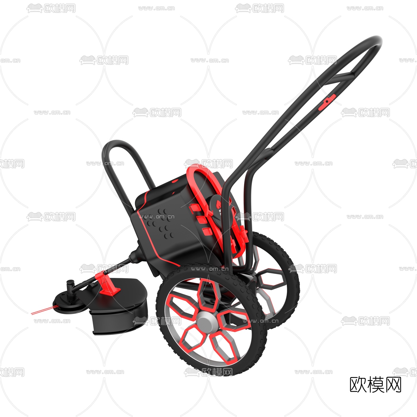 工业风两轮割草机3d模型