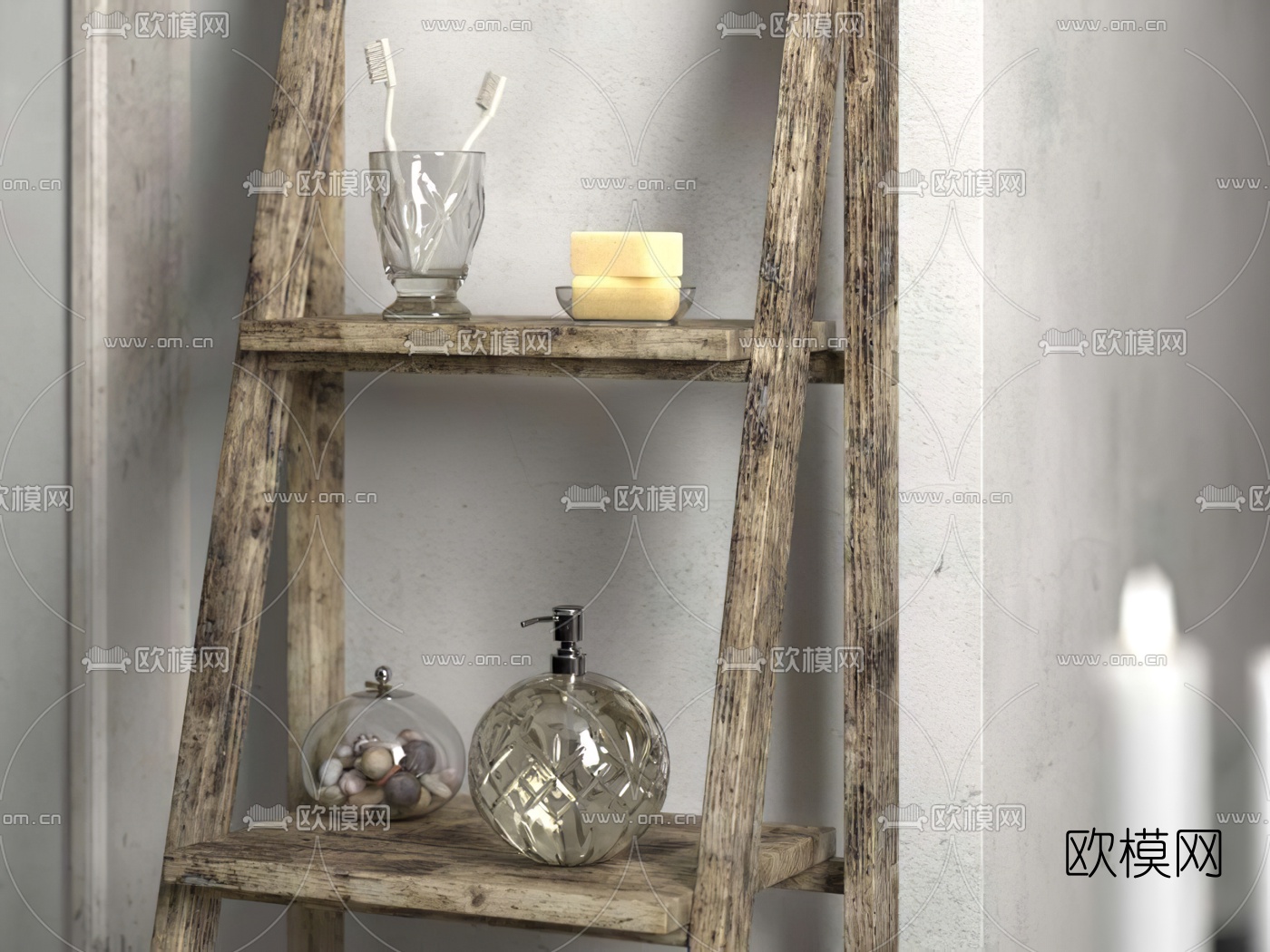 北欧卫生间浴室3d模型下载（渲染图3）