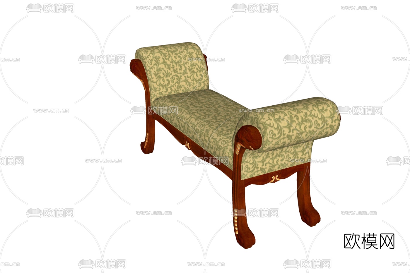 欧式布艺脚踏免费su模型下载