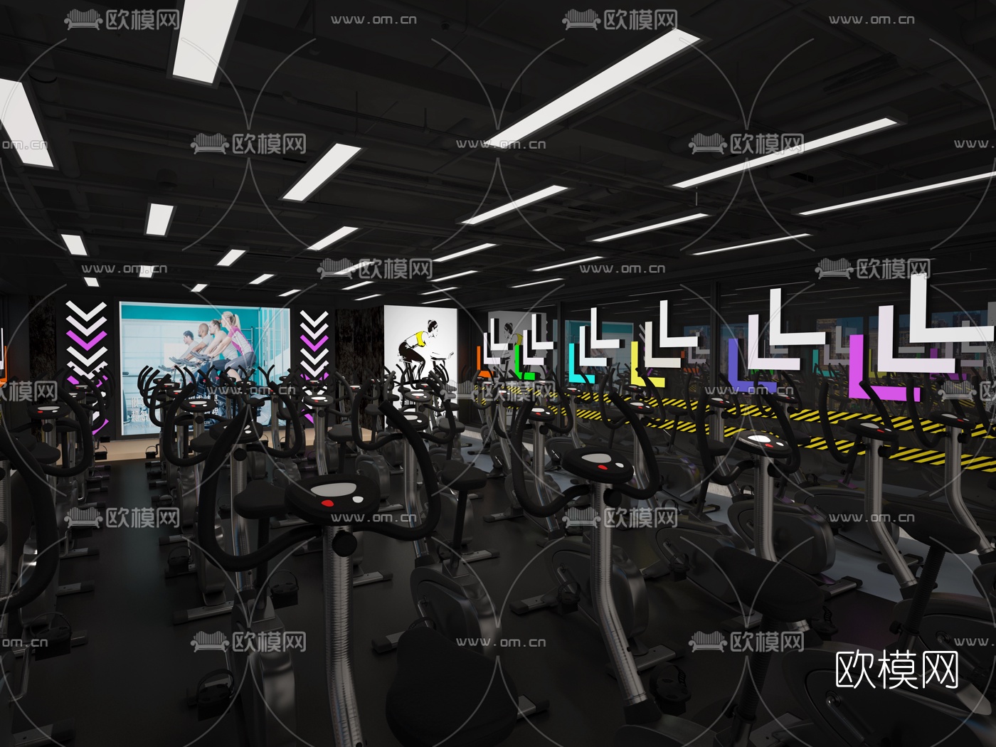 现代健身房3d模型下载（渲染图2）
