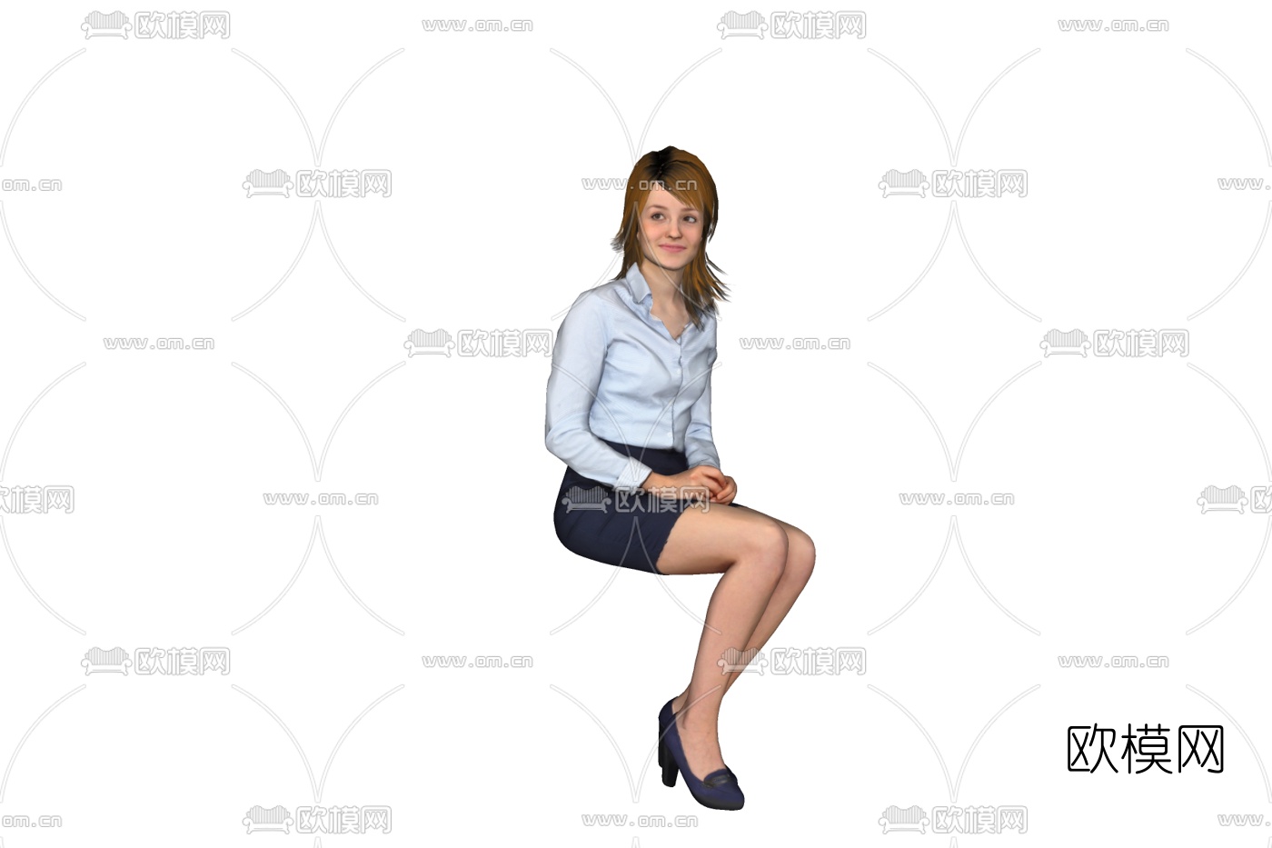现代坐姿女人免费su模型下载