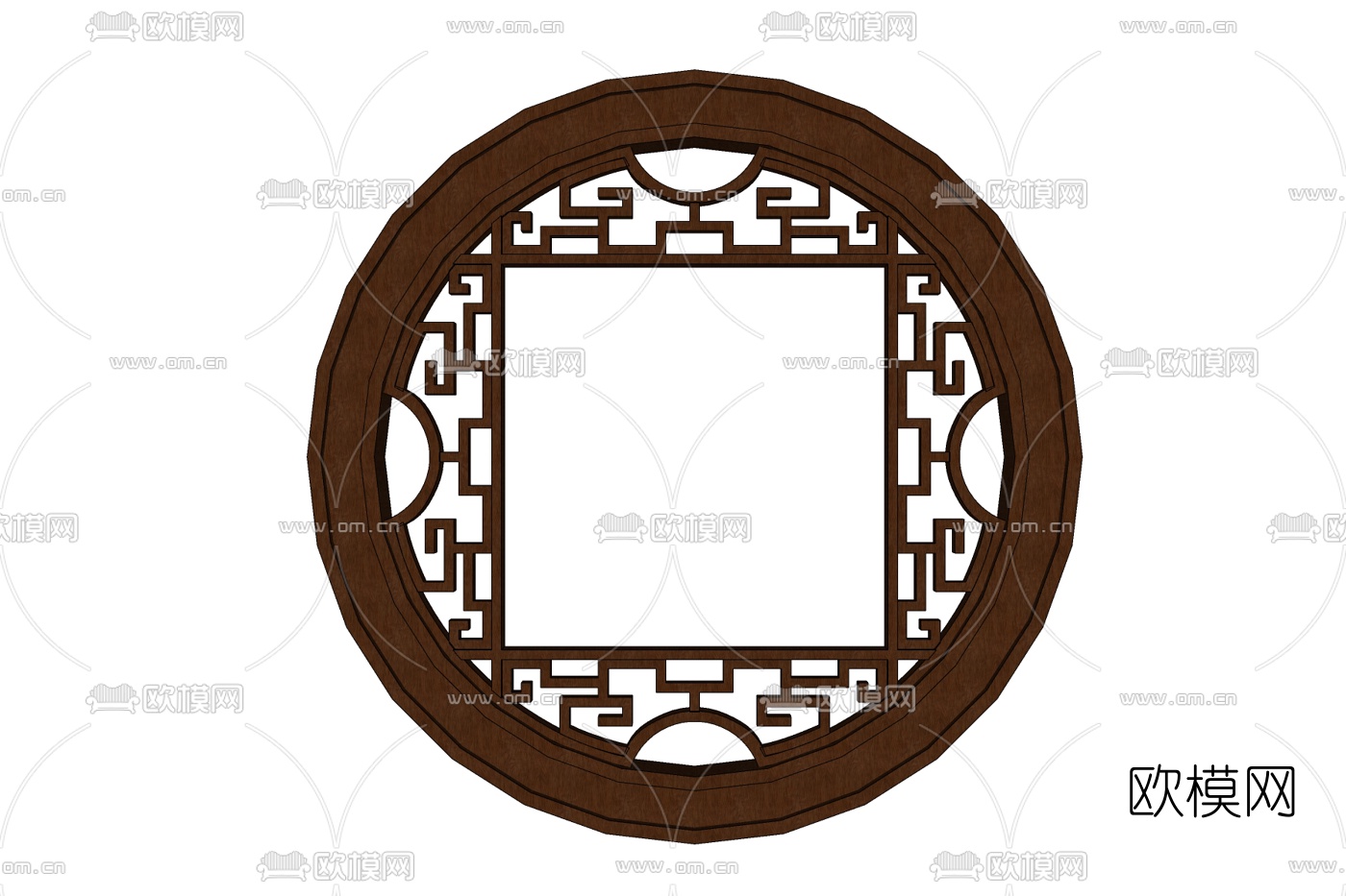 中式窗花免费su模型下载