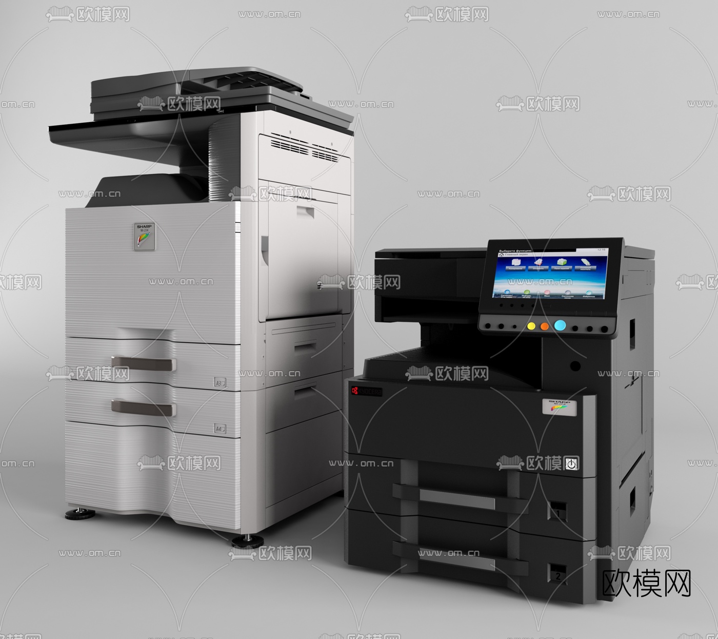 现代复印机打印机3d模型