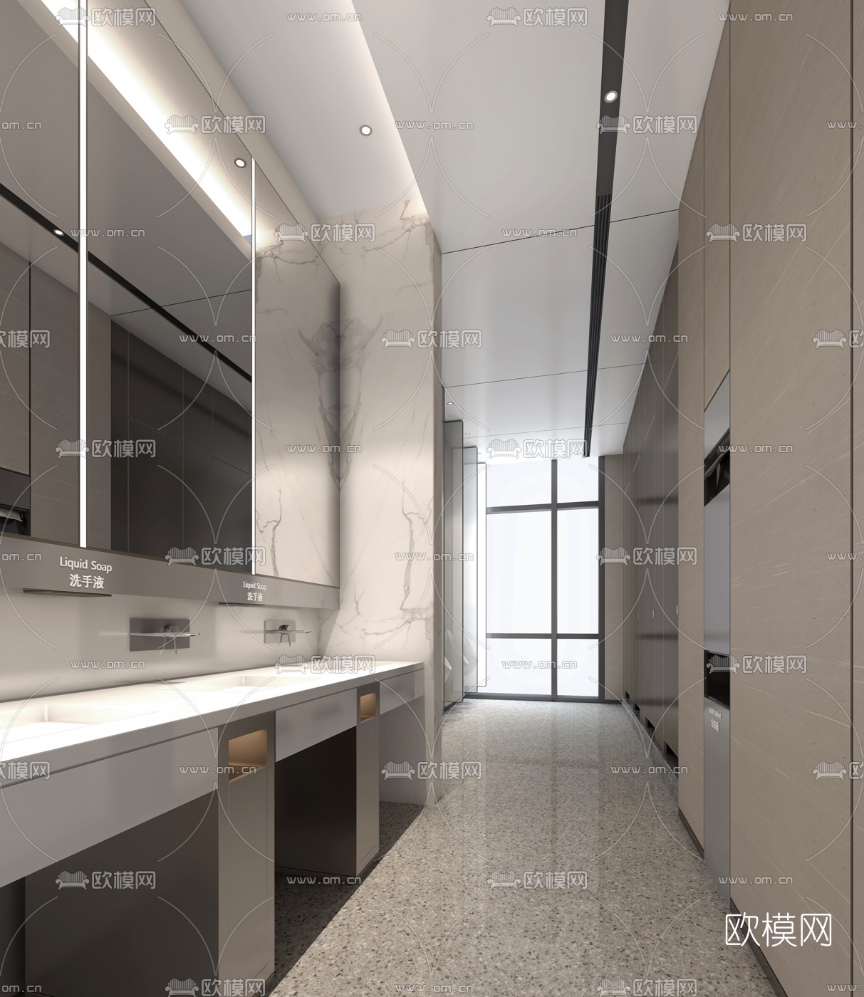 现代公用卫生间3d模型