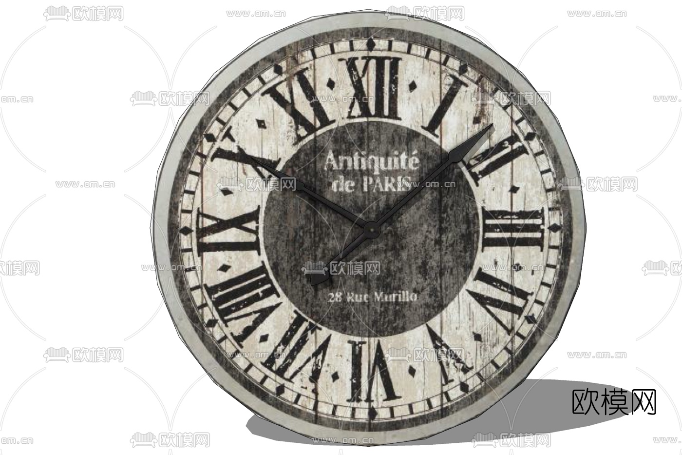 欧式圆形钟表免费su模型下载