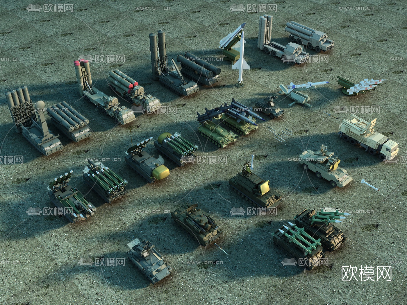 现代武器装备军事基地3d模型