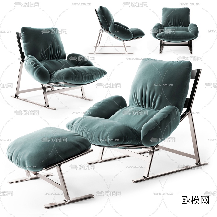 现代布艺躺椅3d模型