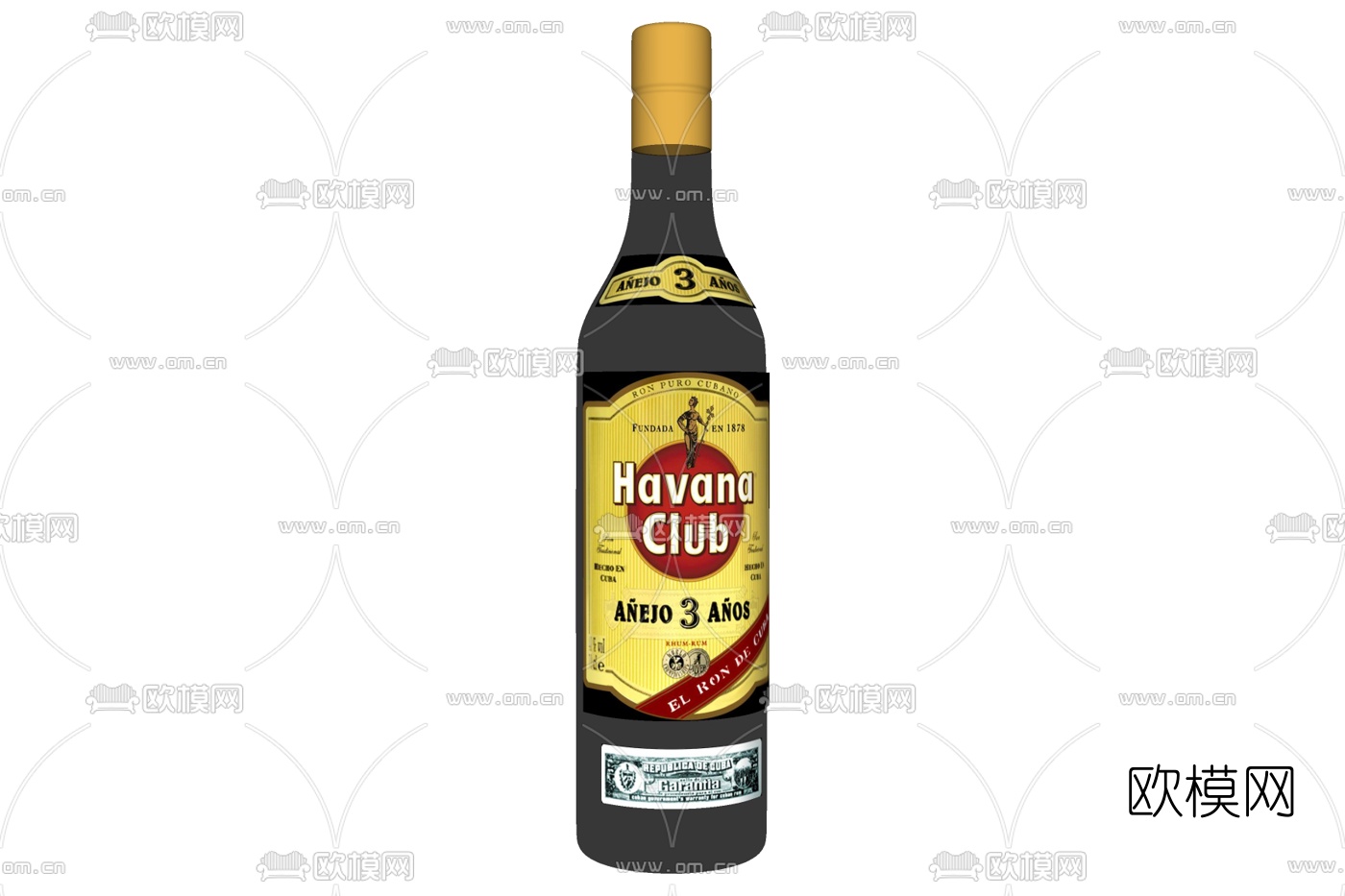 现代哈瓦那俱乐部朗姆酒免费su模型下载