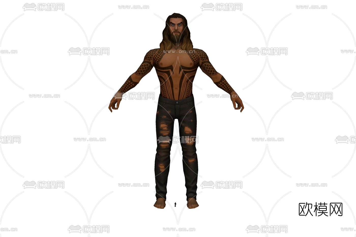 现代豹纹角色免费su模型下载