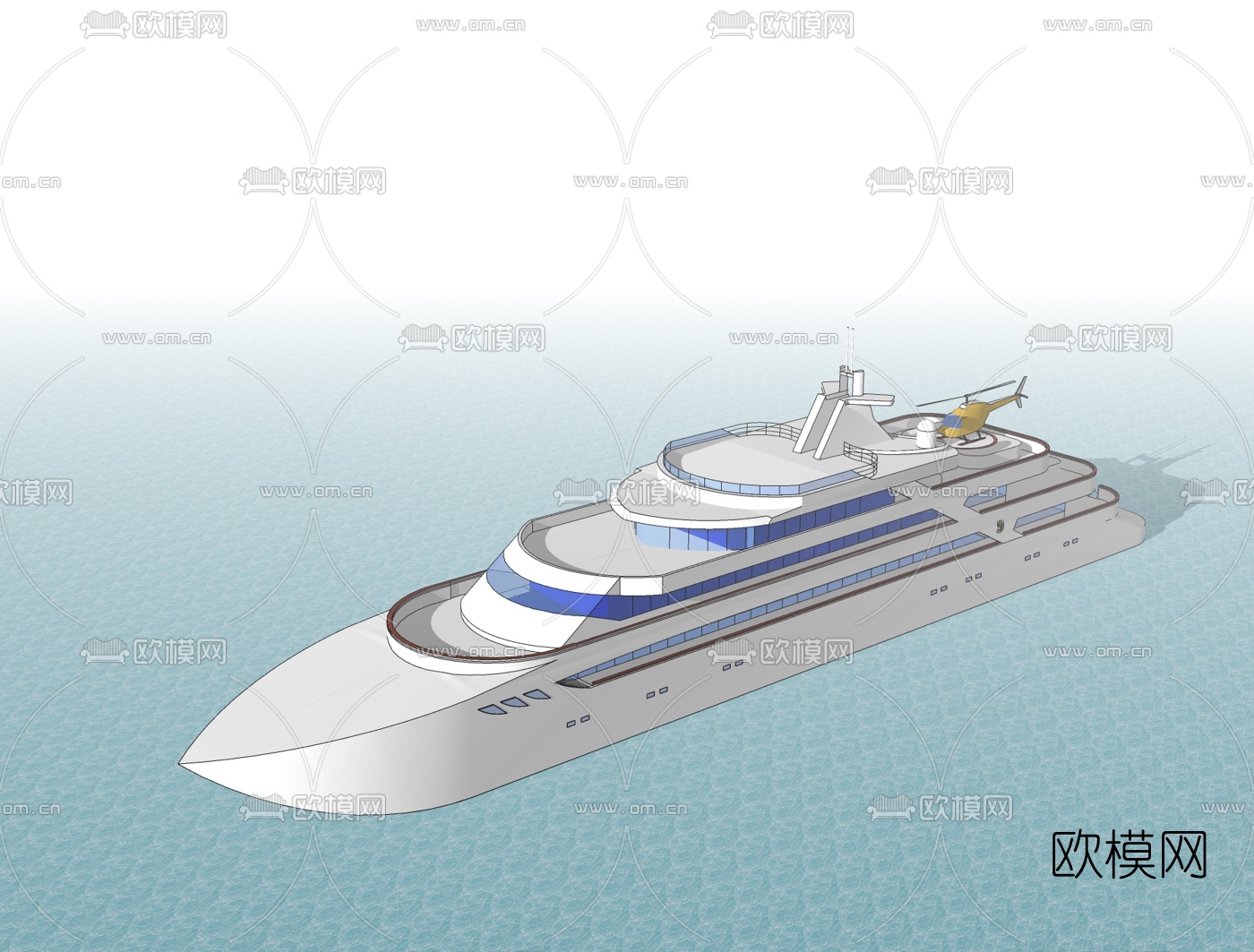 现代游轮免费su模型下载