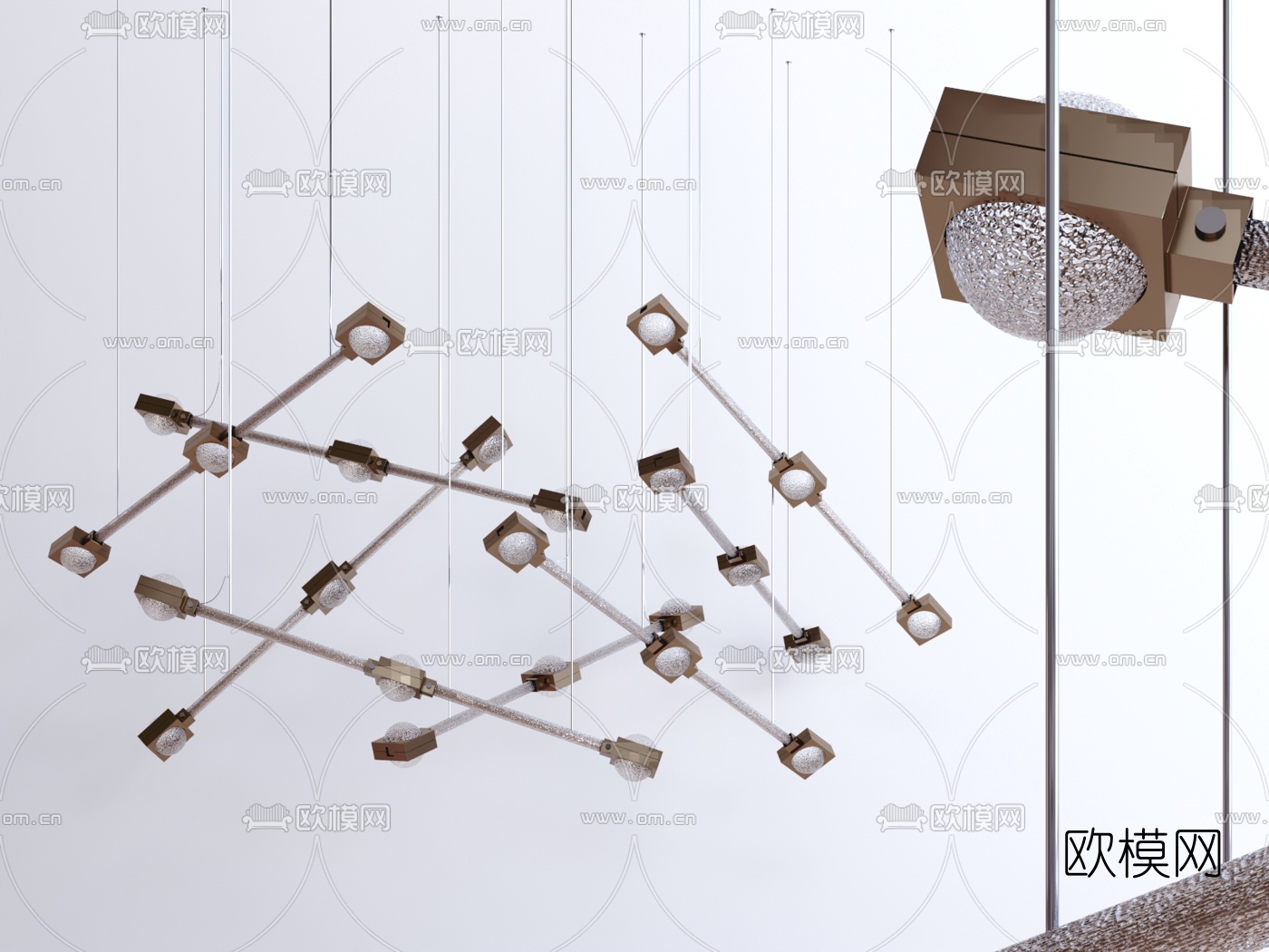 现代装饰吊灯3d模型下载