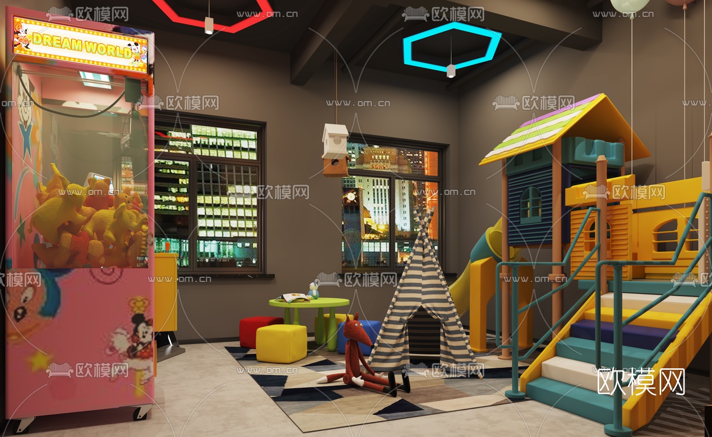 工业风串串火锅店免费3d模型