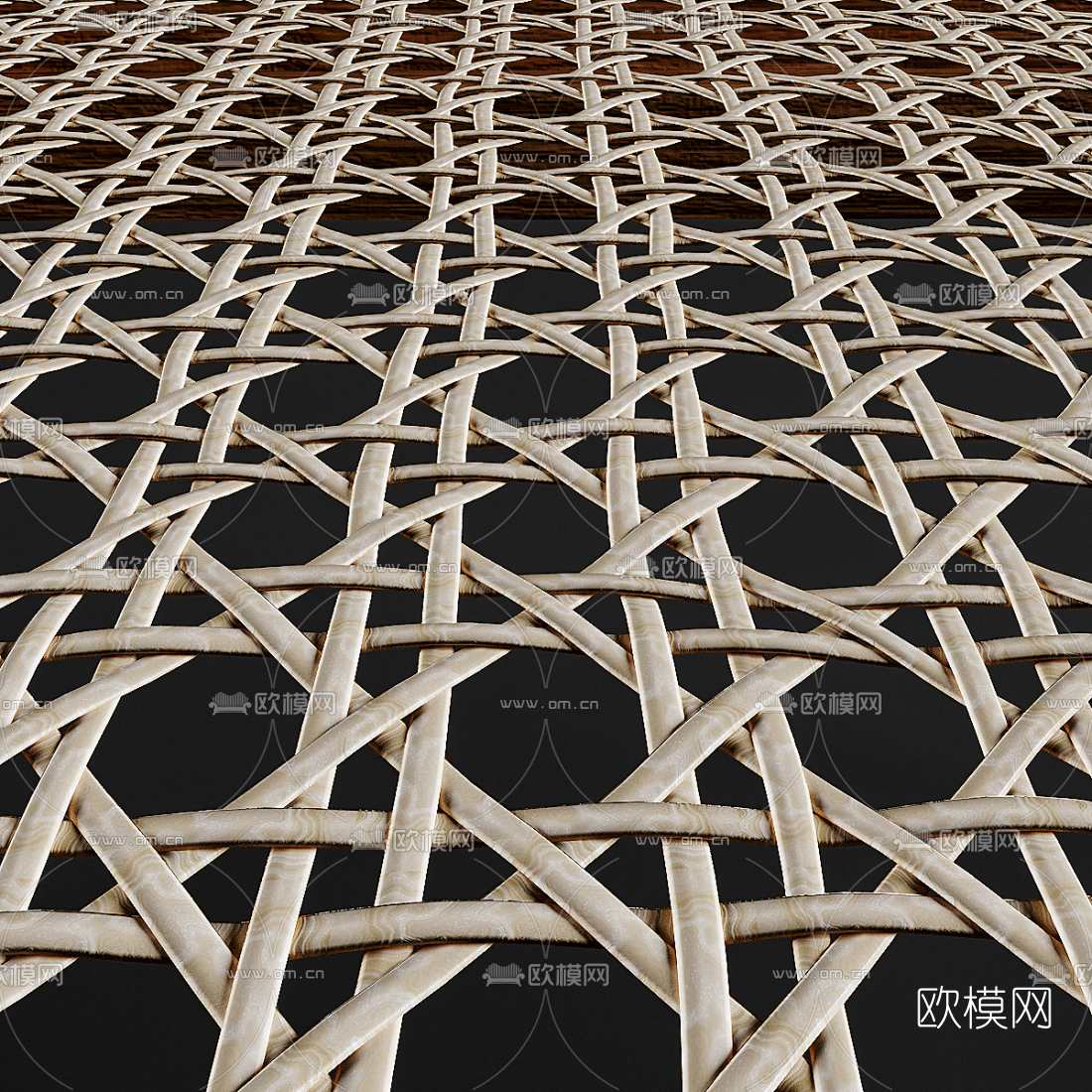 北欧藤编床尾凳3d模型下载（渲染图4）