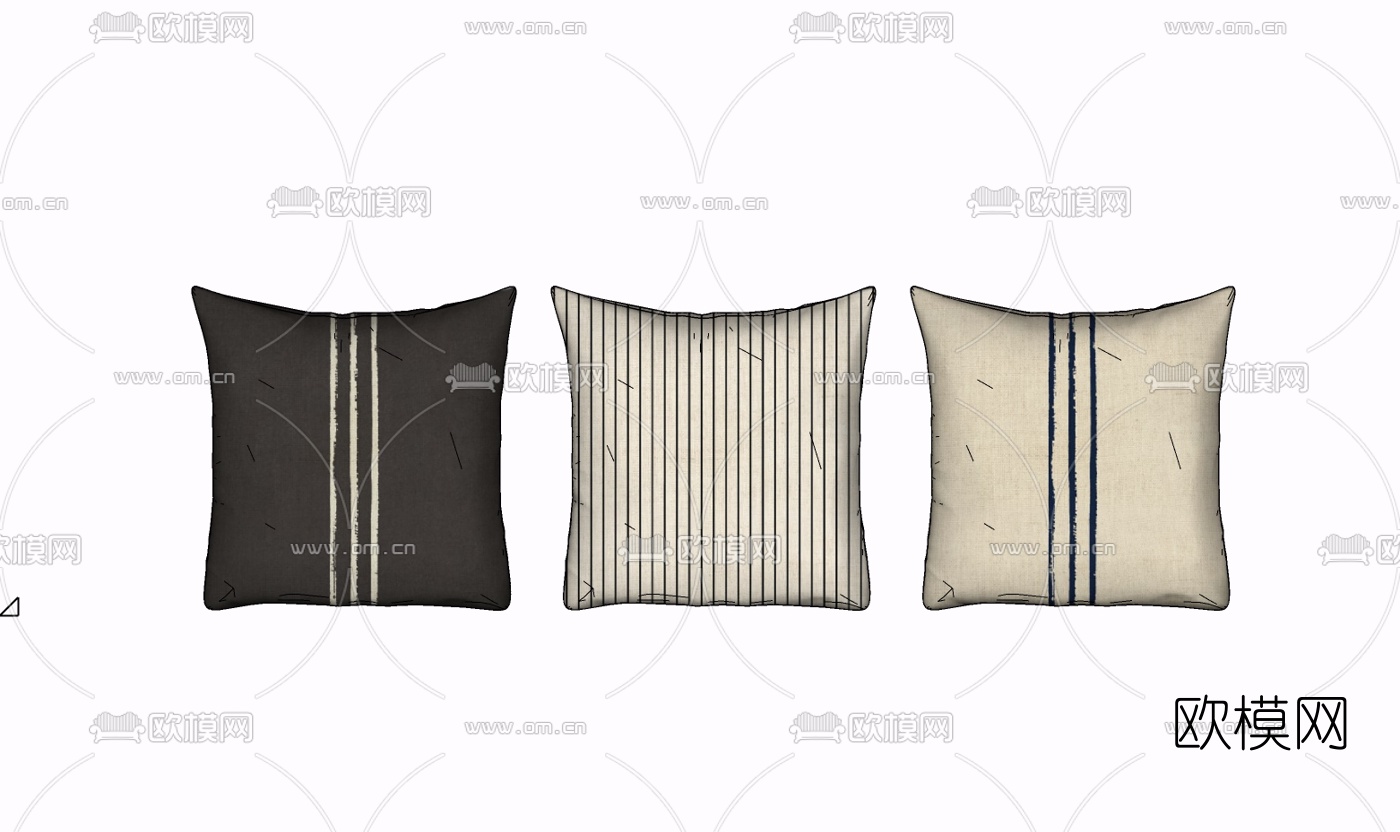 现代布艺枕头免费su模型下载