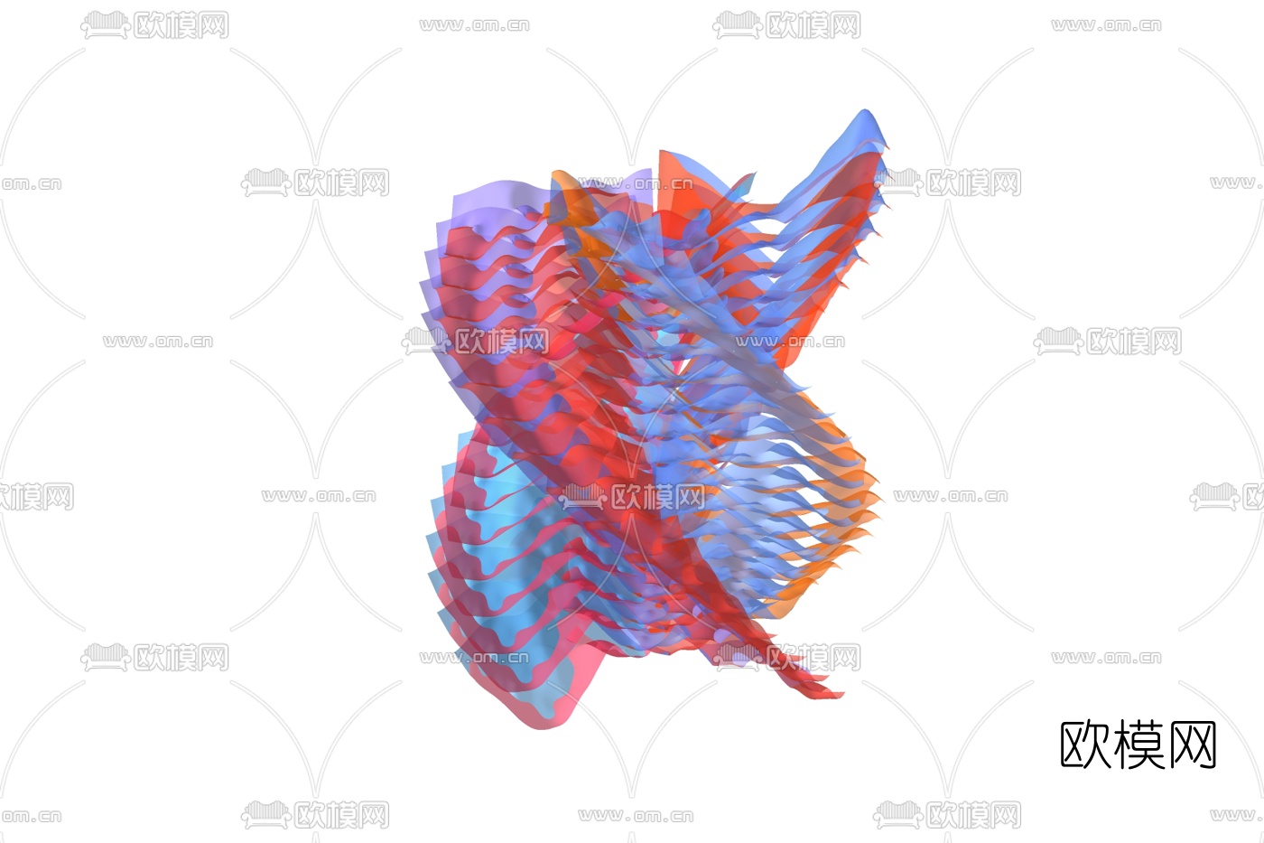 现代彩色玻璃雕塑小品免费su模型下载