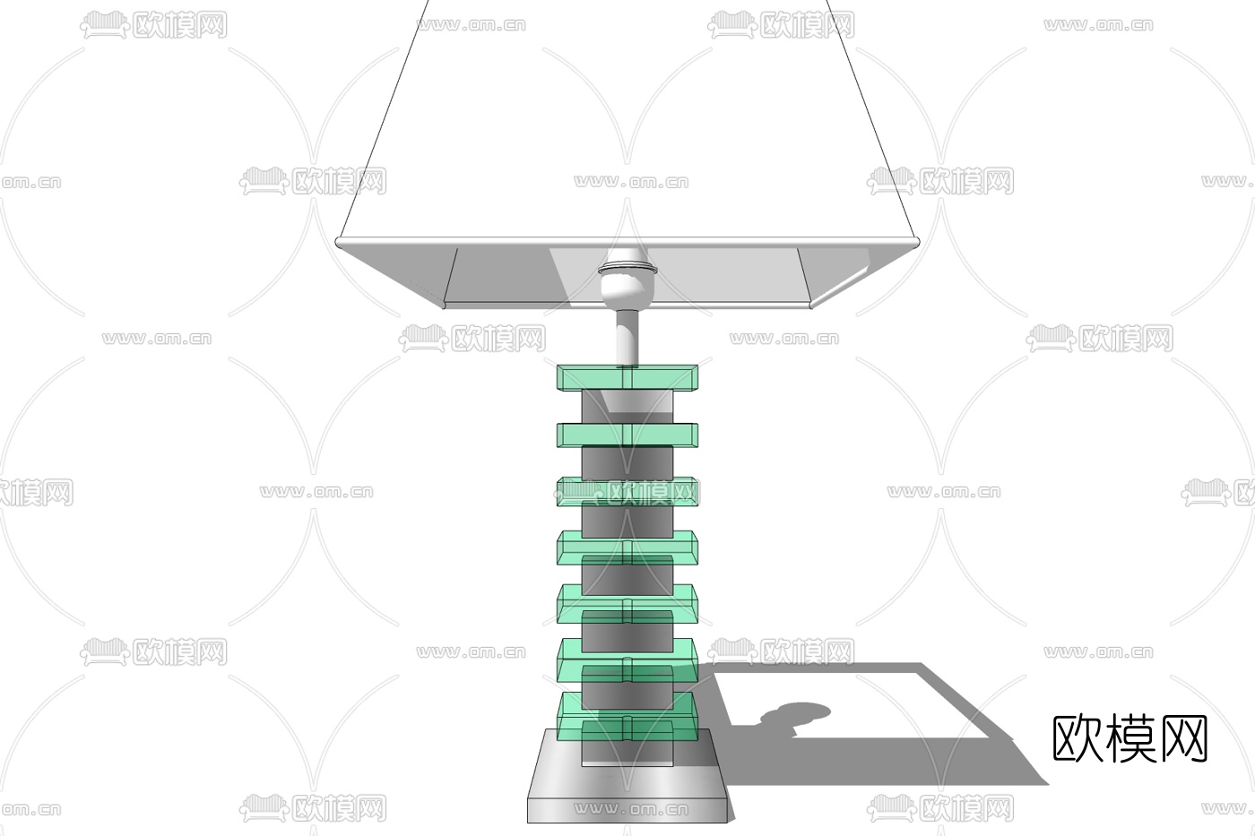 现代金属台灯免费su模型下载