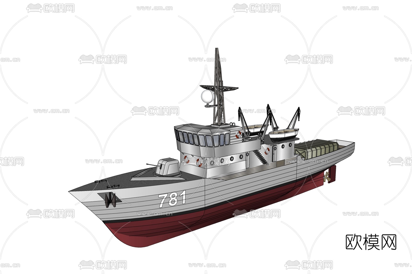 现代战舰免费su模型下载_ID10521495_sketchup模型下载-欧模网