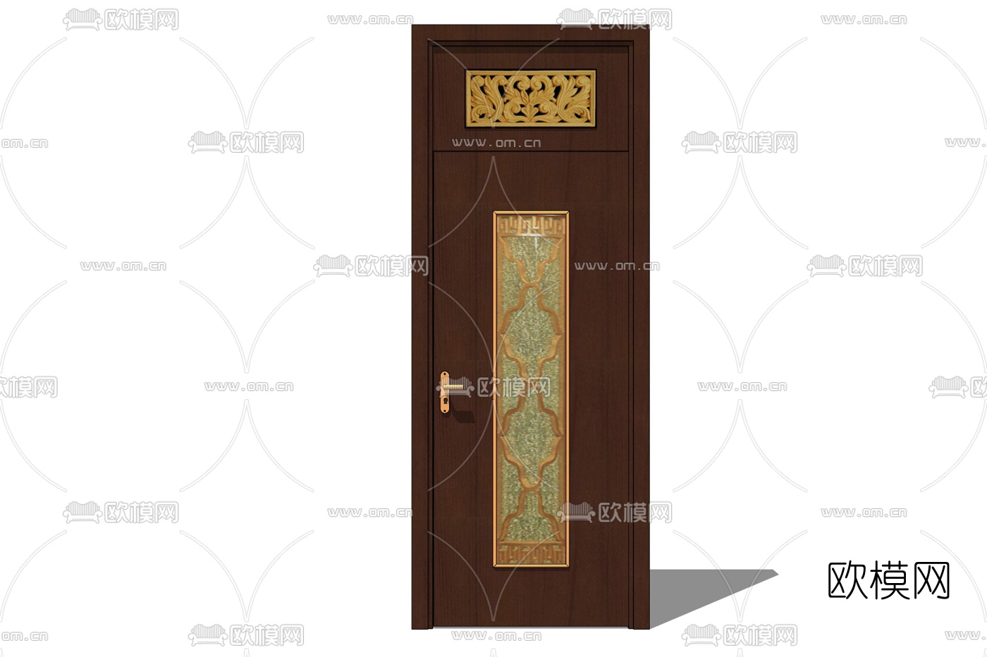 新中式平开门免费su模型下载