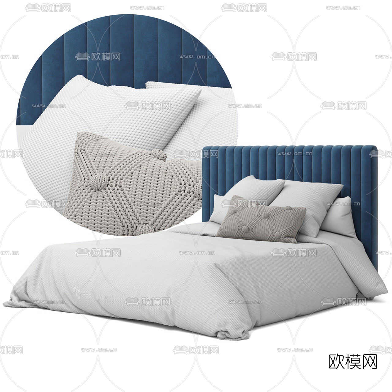 现代儿童房床具3d模型下载