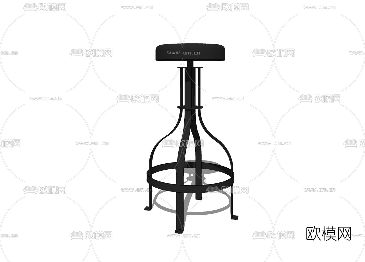 现代铁艺吧台椅免费su模型下载